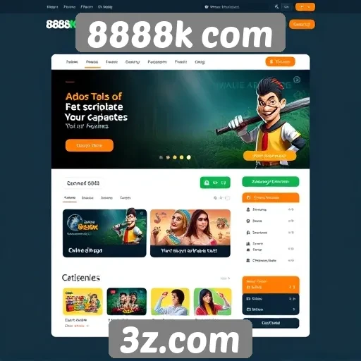 Interface e usabilidade do site 8888k com